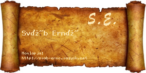 Sváb Ernő névjegykártya