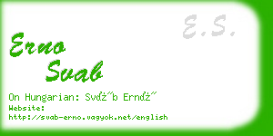 erno svab business card